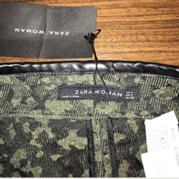 🦚ZARA🦚ELEGANT CAMO MINI VEGAN LEATHER TRIM🦚 - Picture 6 of 7